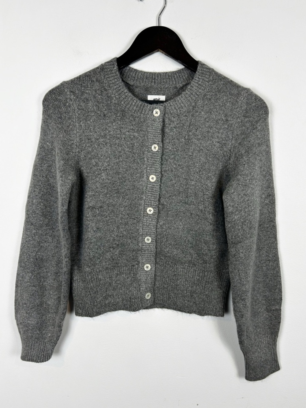 Aerie Gray Cropped Cardigan Sweater Women's Size X-Small Classic